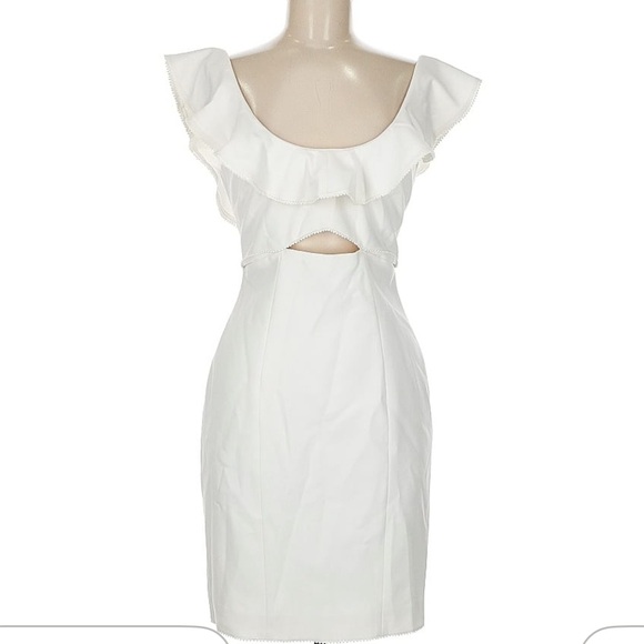 Likely Dresses & Skirts - Likely White Cutout Sheath Stretch Ruffle Mini Dress 6